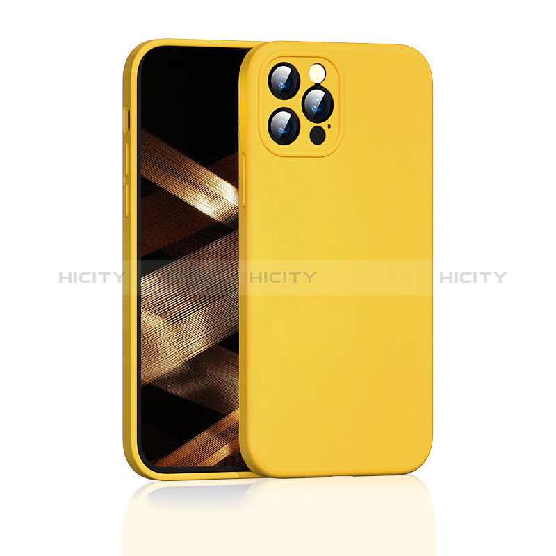 Funda Silicona Ultrafina Goma 360 Grados Carcasa G01 para Apple iPhone 14 Pro Max Amarillo