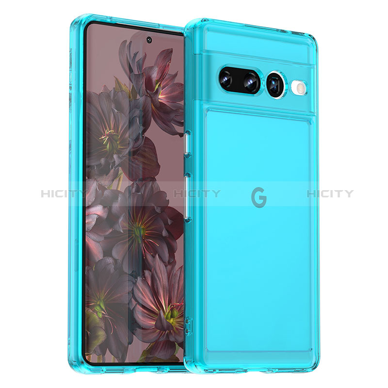 Funda Silicona Ultrafina Goma 360 Grados Carcasa J02S para Google Pixel 7 Pro 5G Cian