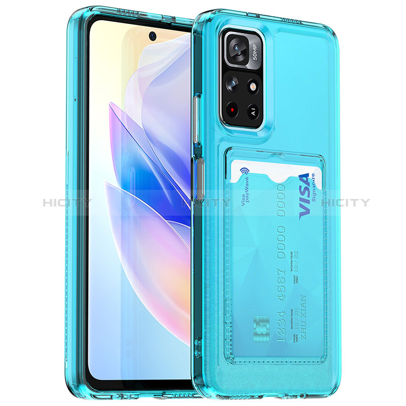 Funda Silicona Ultrafina Goma 360 Grados Carcasa J02S para Xiaomi Poco M4 Pro 5G Azul Cielo