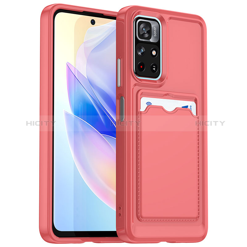 Funda Silicona Ultrafina Goma 360 Grados Carcasa J02S para Xiaomi Redmi Note 11 5G Rojo