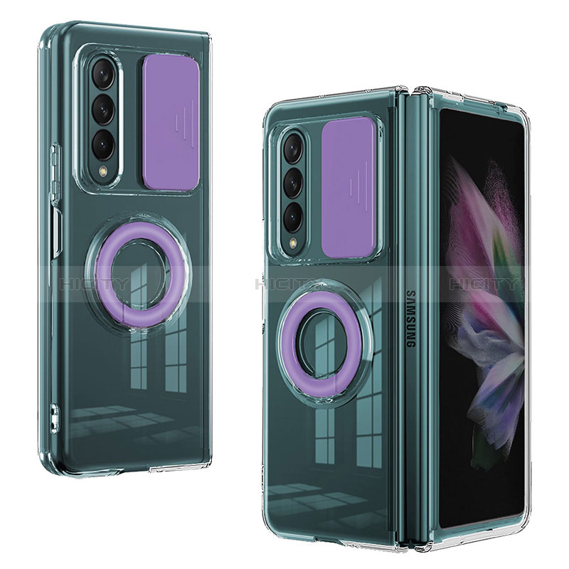 Funda Silicona Ultrafina Goma 360 Grados Carcasa MJ2 para Samsung Galaxy Z Fold3 5G Purpura Claro