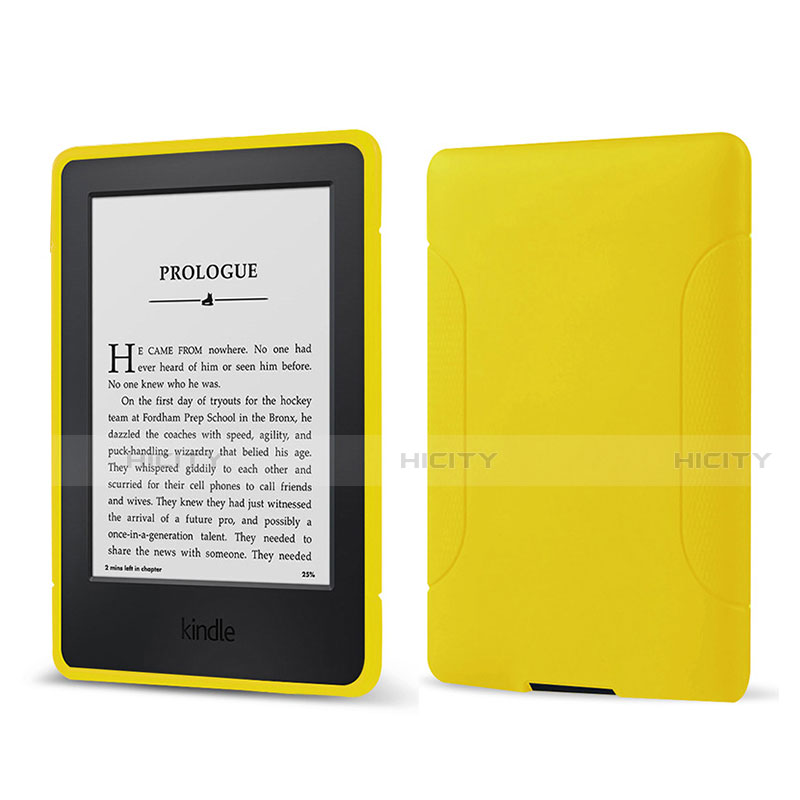 Funda Silicona Ultrafina Goma 360 Grados Carcasa para Amazon Kindle 6 inch Amarillo