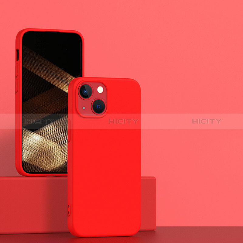 Funda Silicona Ultrafina Goma 360 Grados Carcasa para Apple iPhone 15 Plus Rojo