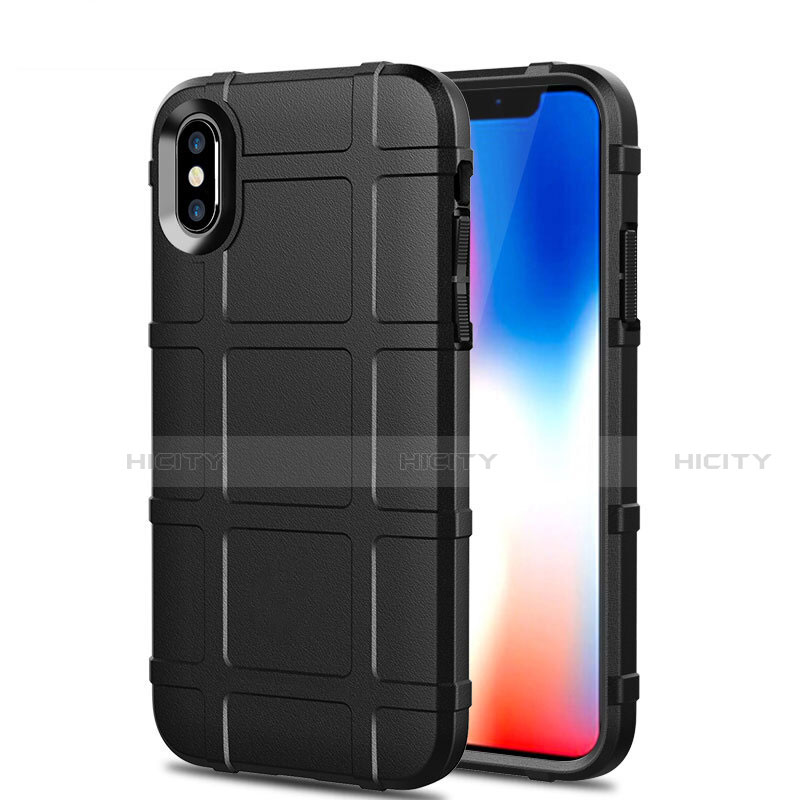 Funda Silicona Ultrafina Goma 360 Grados Carcasa para Apple iPhone X Negro