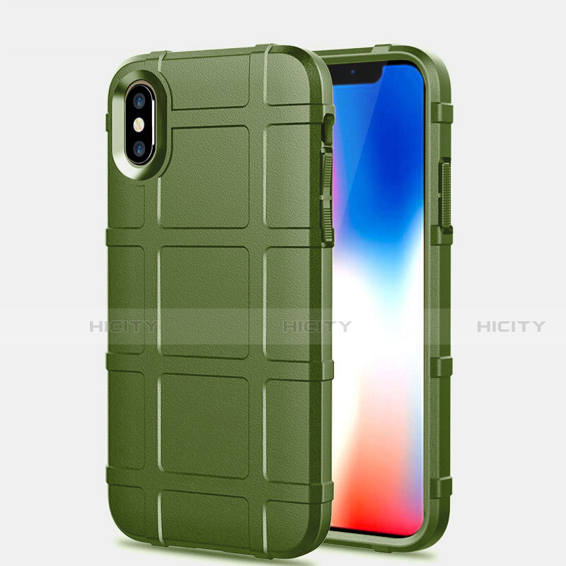 Funda Silicona Ultrafina Goma 360 Grados Carcasa para Apple iPhone X Verde