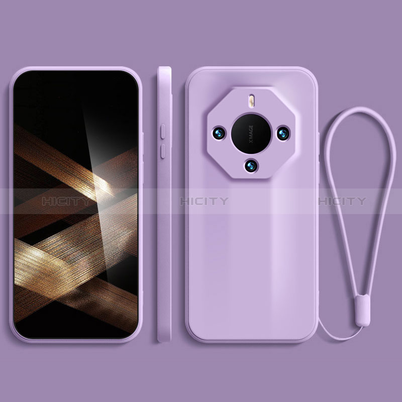 Funda Silicona Ultrafina Goma 360 Grados Carcasa para Huawei Mate 60 RS Ultimate Morado