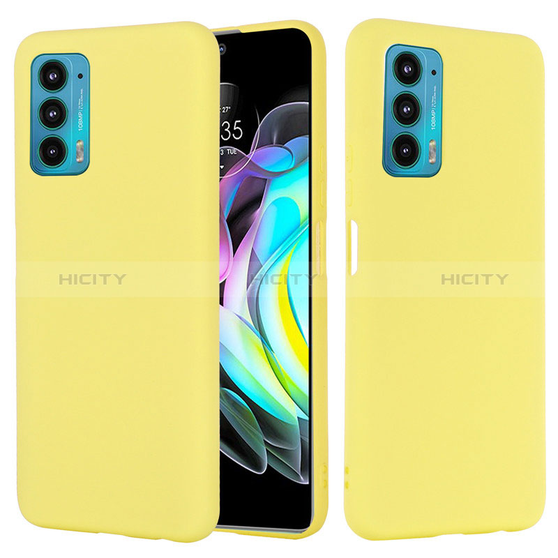 Funda Silicona Ultrafina Goma 360 Grados Carcasa para Motorola Moto Edge 20 Pro 5G Amarillo