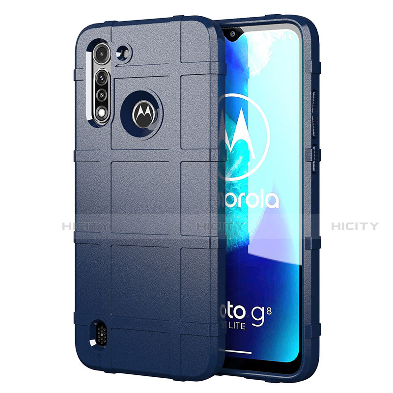 Funda Silicona Ultrafina Goma 360 Grados Carcasa para Motorola Moto G8 Power Lite Azul