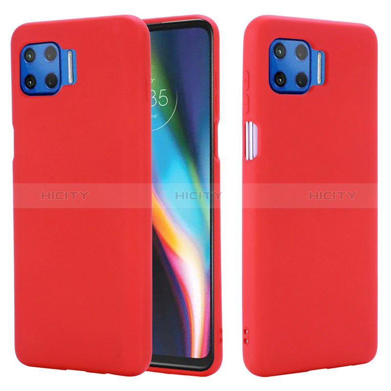 Funda Silicona Ultrafina Goma 360 Grados Carcasa para Motorola Moto One 5G Rojo