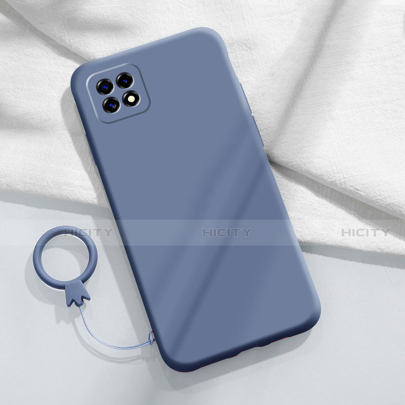 Funda Silicona Ultrafina Goma 360 Grados Carcasa para Oppo A73 5G Gris Lavanda