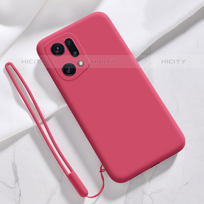 Funda Silicona Ultrafina Goma 360 Grados Carcasa para Oppo Find X5 Pro 5G Rojo