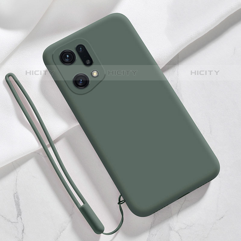 Funda Silicona Ultrafina Goma 360 Grados Carcasa para Oppo Find X5 Pro 5G Verde Noche