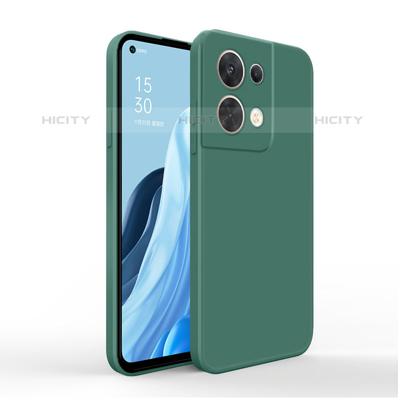 Funda Silicona Ultrafina Goma 360 Grados Carcasa para Oppo Reno8 Pro 5G Verde