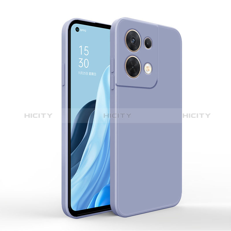 Funda Silicona Ultrafina Goma 360 Grados Carcasa para Oppo Reno9 Pro+ Plus 5G Gris Lavanda