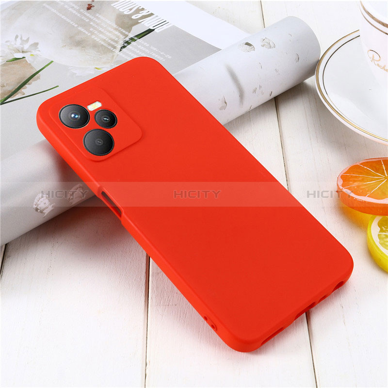 Funda Silicona Ultrafina Goma 360 Grados Carcasa para Realme C35 Rojo