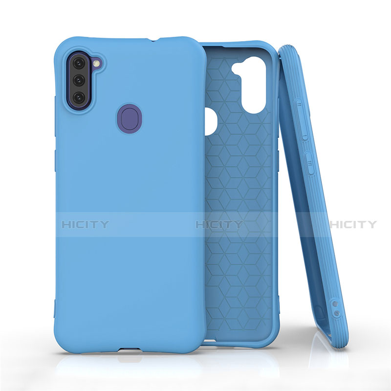 Funda Silicona Ultrafina Goma 360 Grados Carcasa para Samsung Galaxy A11 Azul Cielo