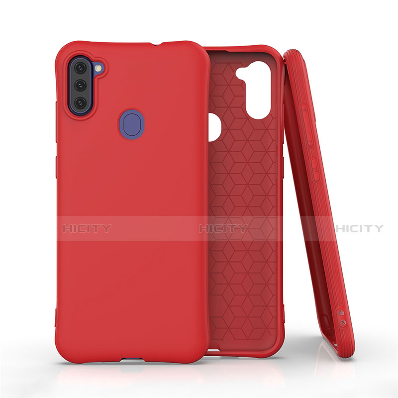 Funda Silicona Ultrafina Goma 360 Grados Carcasa para Samsung Galaxy A11 Rojo