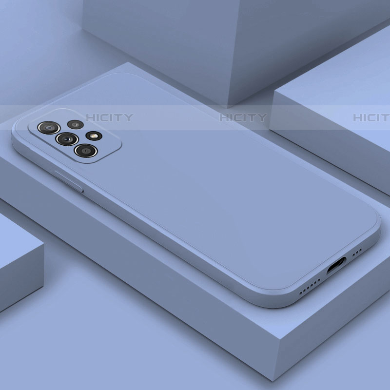 Funda Silicona Ultrafina Goma 360 Grados Carcasa para Samsung Galaxy A52 5G Gris Lavanda