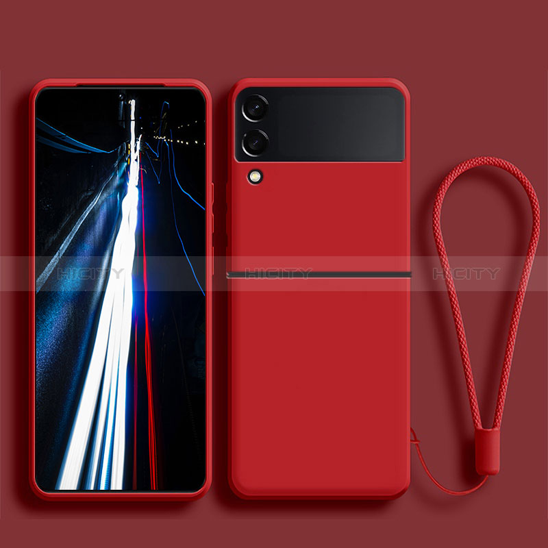Funda Silicona Ultrafina Goma 360 Grados Carcasa para Samsung Galaxy Z Flip3 5G Rojo