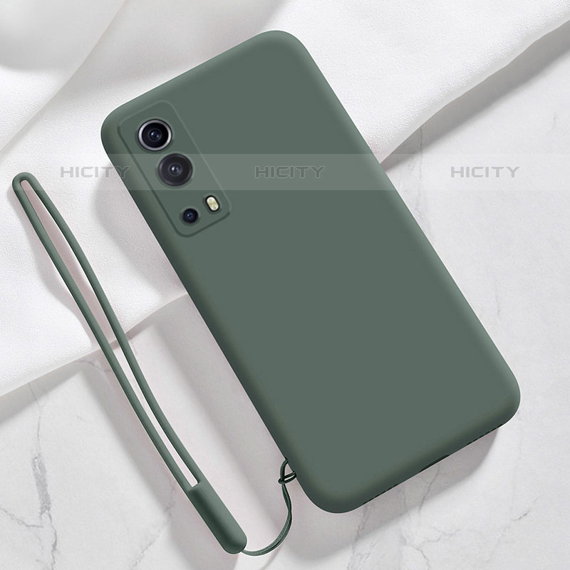 Funda Silicona Ultrafina Goma 360 Grados Carcasa para Vivo iQOO Z3 5G Verde Noche