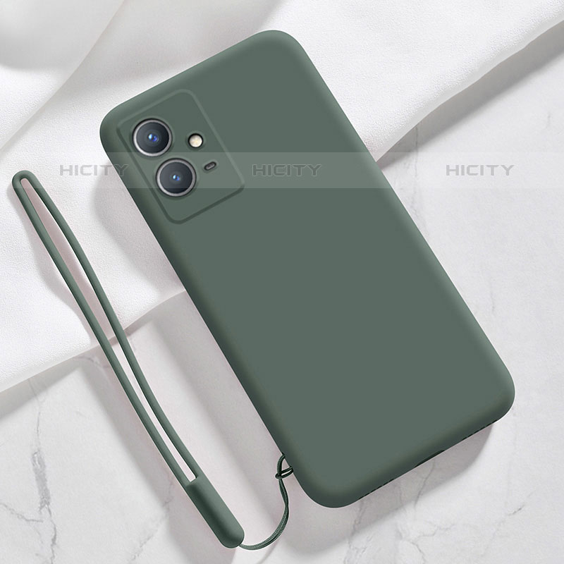 Funda Silicona Ultrafina Goma 360 Grados Carcasa para Vivo iQOO Z6 5G Verde Noche