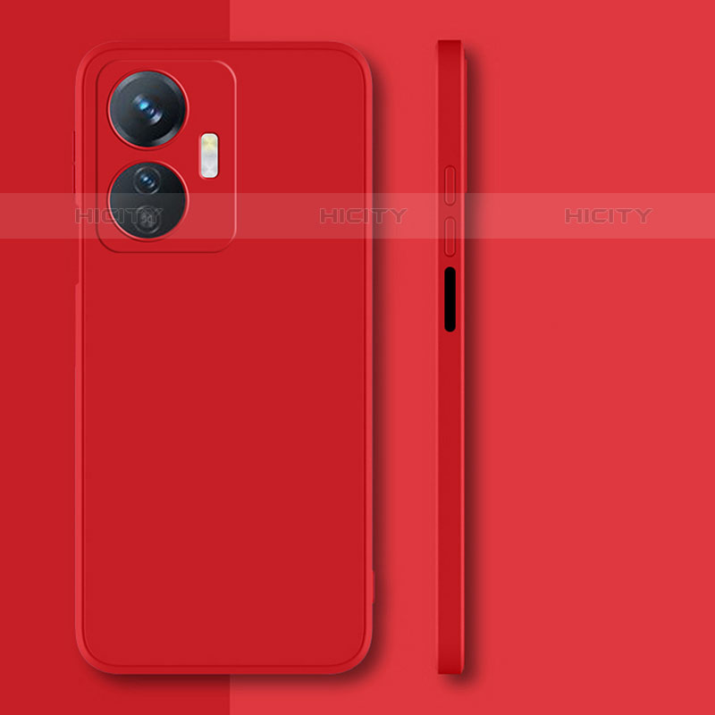 Funda Silicona Ultrafina Goma 360 Grados Carcasa para Vivo iQOO Z6 Lite 5G Rojo