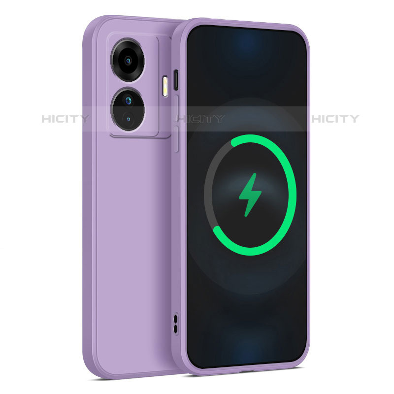 Funda Silicona Ultrafina Goma 360 Grados Carcasa para Vivo iQOO Z6 Pro 5G Purpura Claro