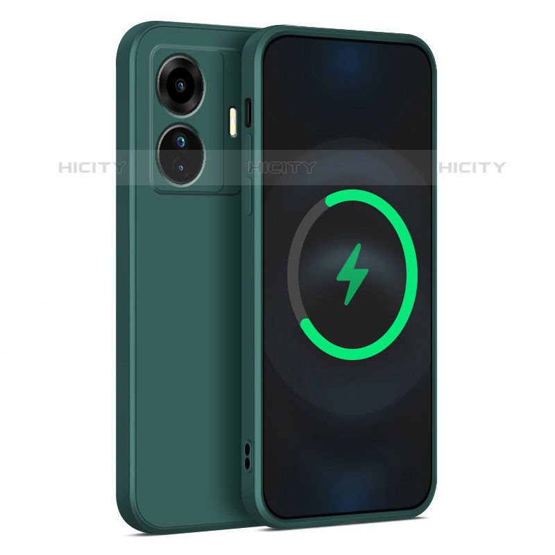 Funda Silicona Ultrafina Goma 360 Grados Carcasa para Vivo iQOO Z6 Pro 5G Verde Noche