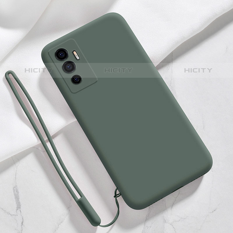 Funda Silicona Ultrafina Goma 360 Grados Carcasa para Vivo V23e Verde Noche