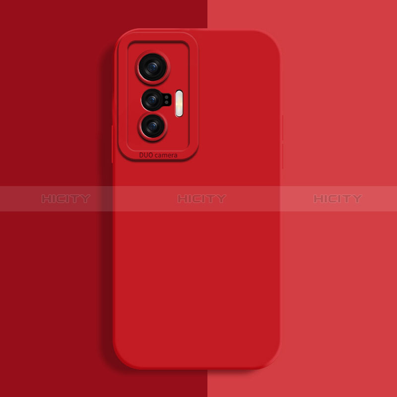 Funda Silicona Ultrafina Goma 360 Grados Carcasa para Vivo X70t Rojo