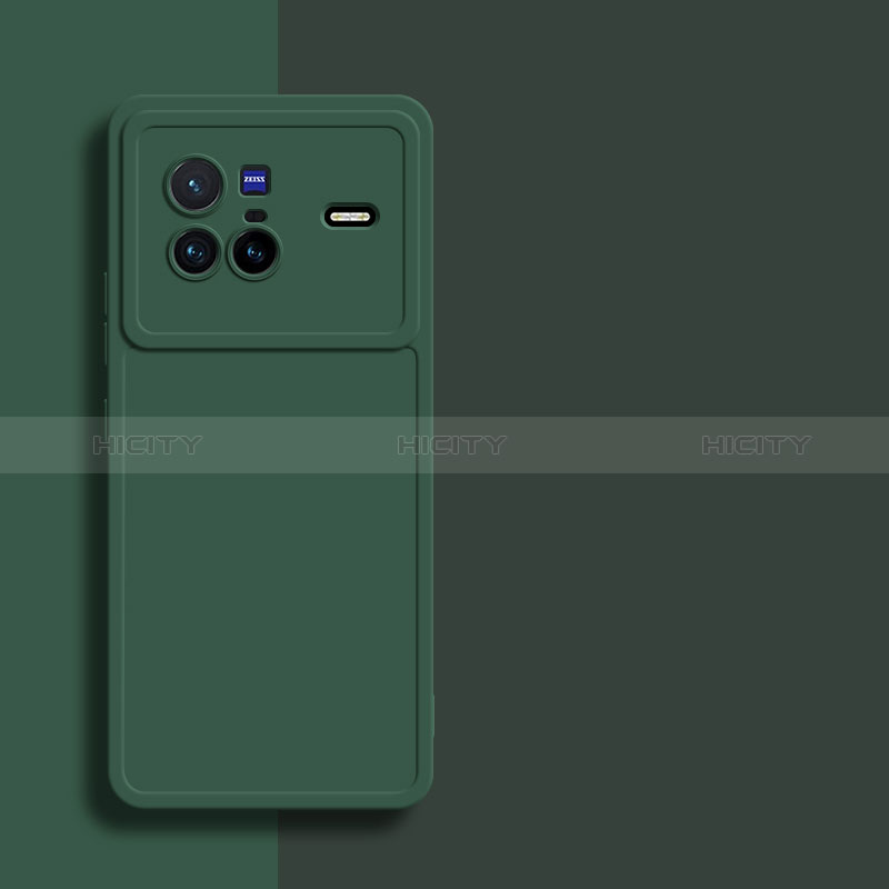 Funda Silicona Ultrafina Goma 360 Grados Carcasa para Vivo X80 5G Verde Noche