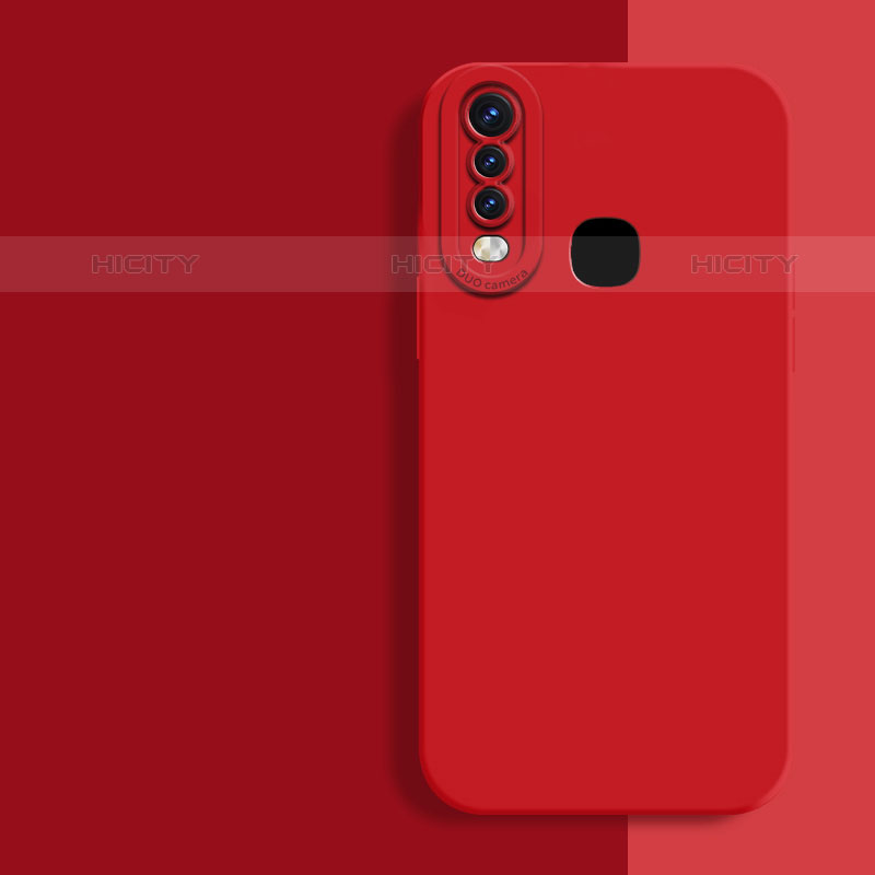 Funda Silicona Ultrafina Goma 360 Grados Carcasa para Vivo Y11 Rojo