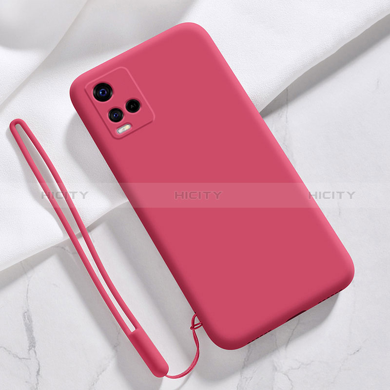 Funda Silicona Ultrafina Goma 360 Grados Carcasa para Vivo Y21G Rojo