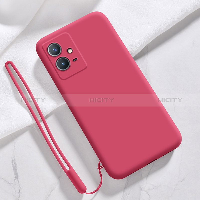 Funda Silicona Ultrafina Goma 360 Grados Carcasa para Vivo Y33e 5G Rojo