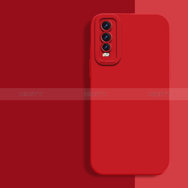 Funda Silicona Ultrafina Goma 360 Grados Carcasa para Vivo Y51s 5G Rojo