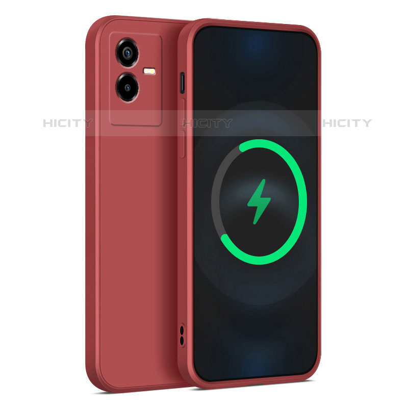 Funda Silicona Ultrafina Goma 360 Grados Carcasa para Vivo Y73t Rojo