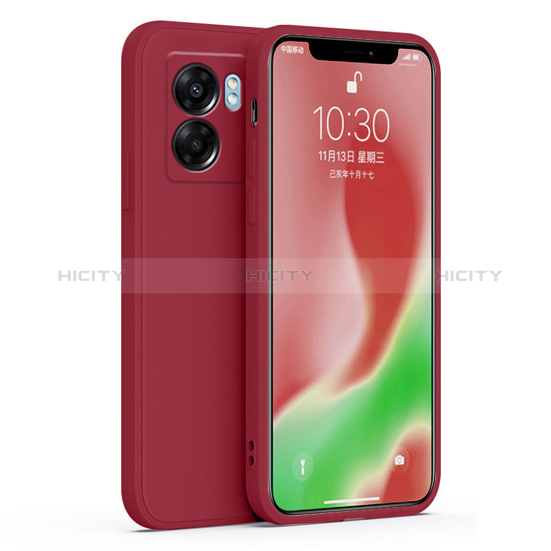 Funda Silicona Ultrafina Goma 360 Grados Carcasa S01 para Oppo A77 5G Rojo Rosa