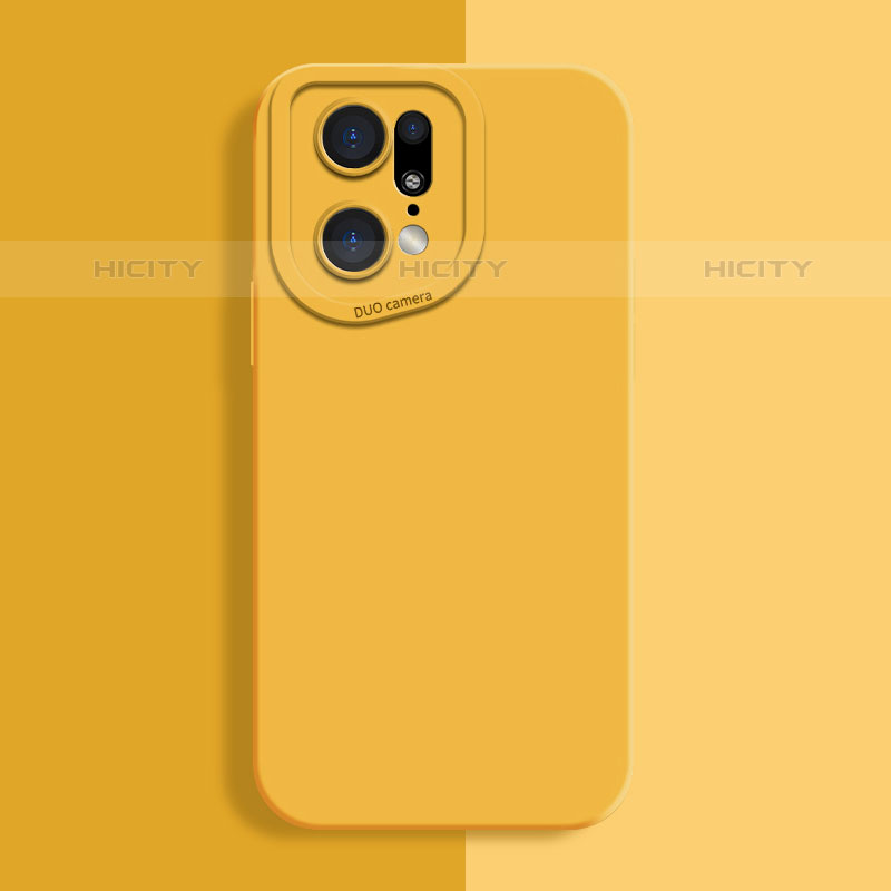 Funda Silicona Ultrafina Goma 360 Grados Carcasa S01 para Oppo Find X5 Pro 5G Amarillo