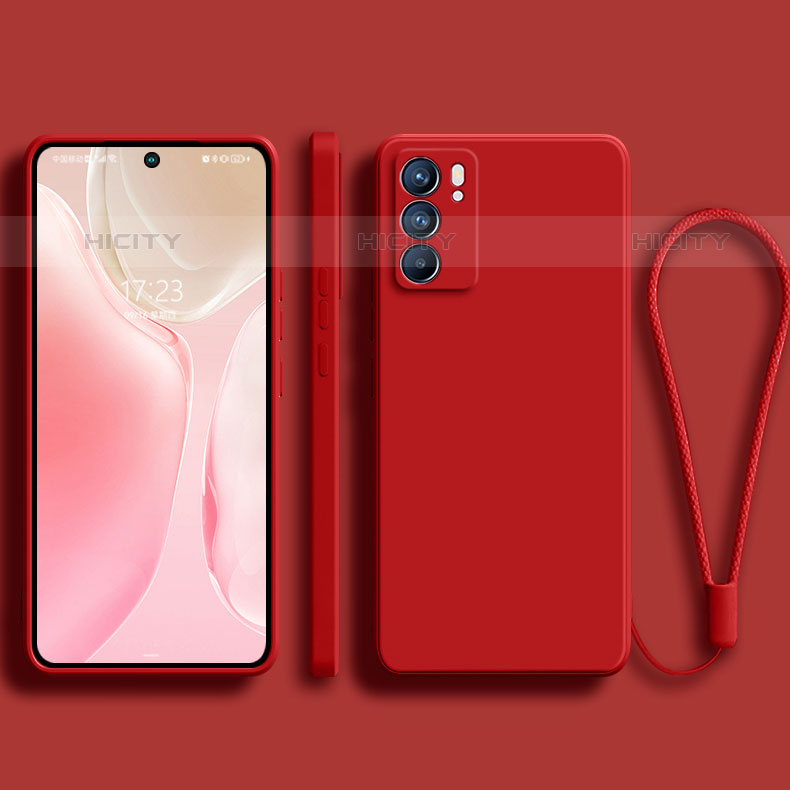 Funda Silicona Ultrafina Goma 360 Grados Carcasa S01 para Oppo Reno6 5G Rojo