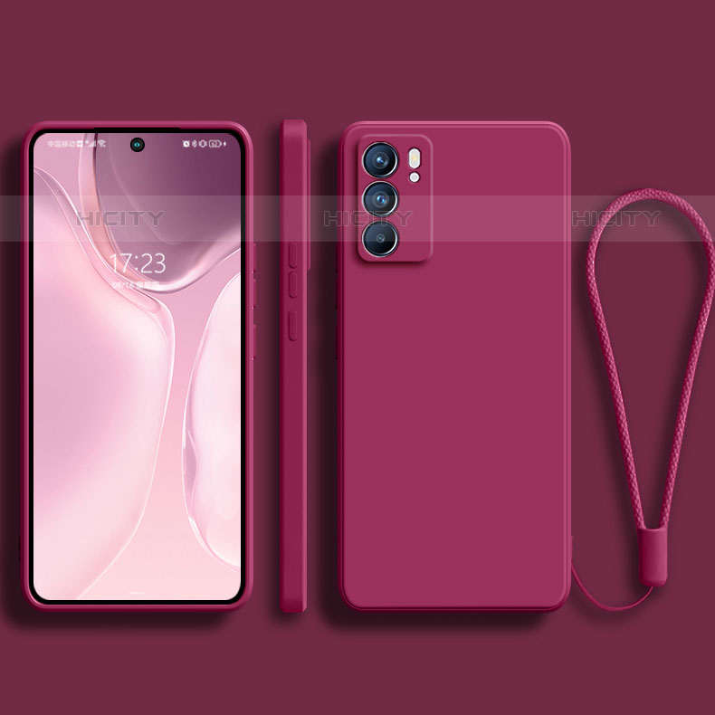 Funda Silicona Ultrafina Goma 360 Grados Carcasa S01 para Oppo Reno6 5G Rosa Roja