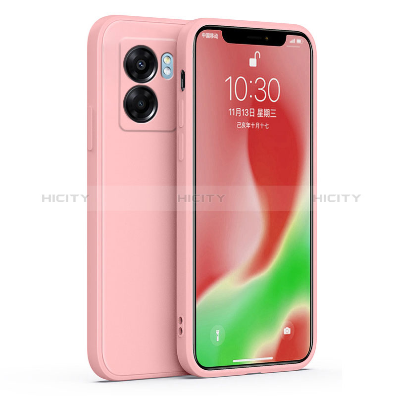 Funda Silicona Ultrafina Goma 360 Grados Carcasa S01 para Realme Q5i 5G Rosa