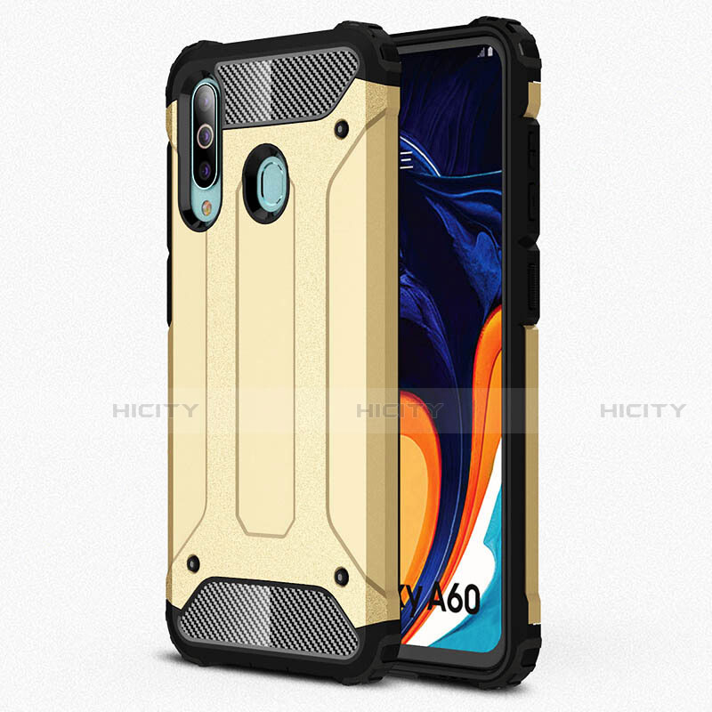 Funda Silicona Ultrafina Goma 360 Grados Carcasa S01 para Samsung Galaxy A60 Oro