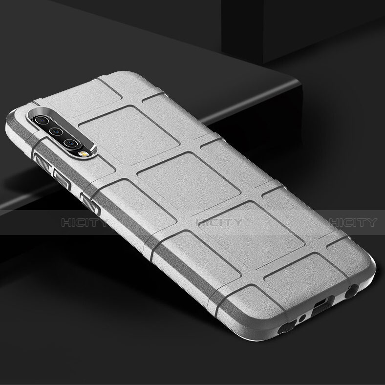 Funda Silicona Ultrafina Goma 360 Grados Carcasa S01 para Samsung Galaxy A70 Plata