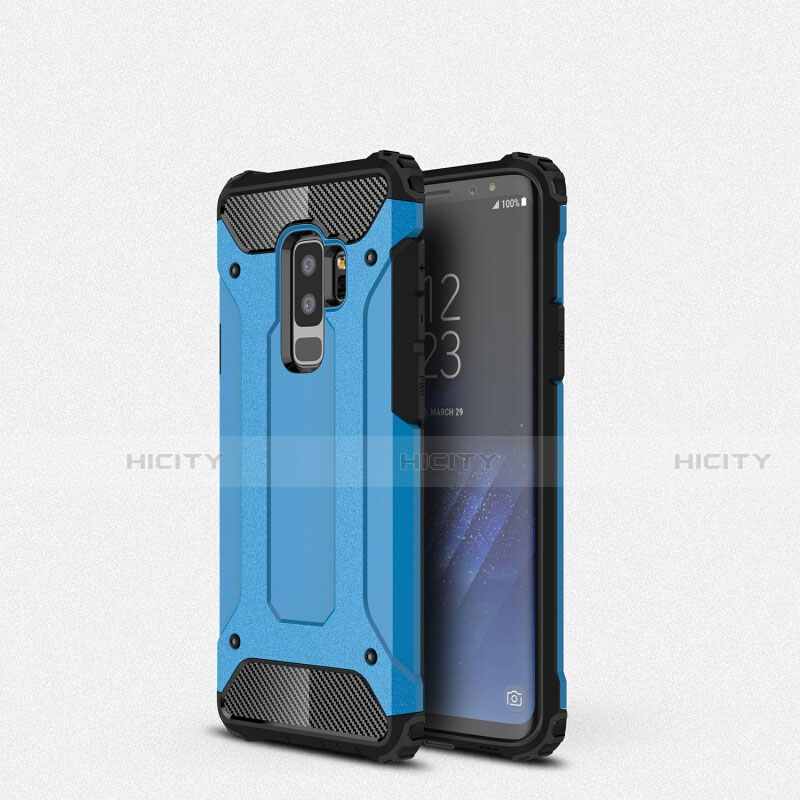 Funda Silicona Ultrafina Goma 360 Grados Carcasa S01 para Samsung Galaxy S9 Plus Azul Cielo