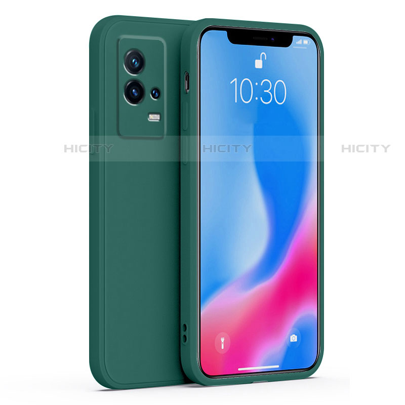 Funda Silicona Ultrafina Goma 360 Grados Carcasa S01 para Vivo iQOO 8 5G Verde Noche