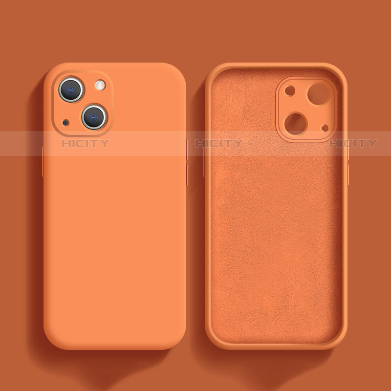 Funda Silicona Ultrafina Goma 360 Grados Carcasa S02 para Apple iPhone 13 Naranja