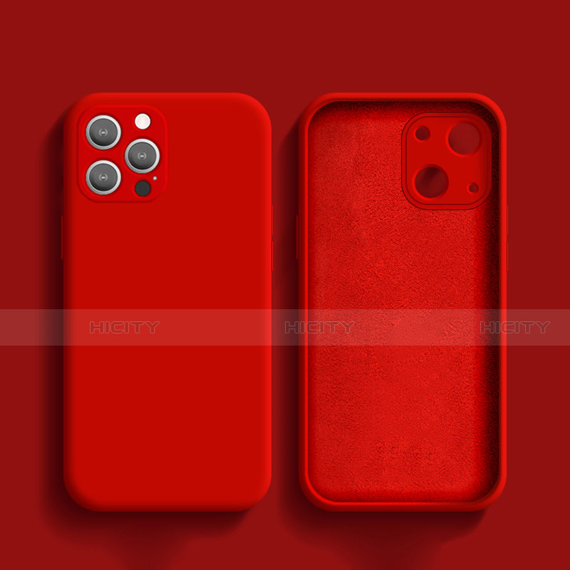 Funda Silicona Ultrafina Goma 360 Grados Carcasa S02 para Apple iPhone 13 Pro Max Rojo