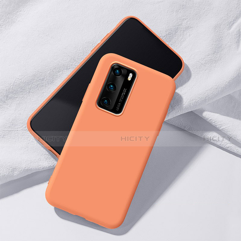 Funda Silicona Ultrafina Goma 360 Grados Carcasa S02 para Huawei P40 Naranja