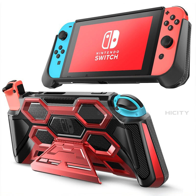 Funda Silicona Ultrafina Goma 360 Grados Carcasa S02 para Nintendo Switch Rojo