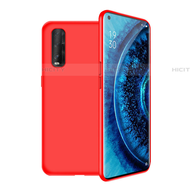 Funda Silicona Ultrafina Goma 360 Grados Carcasa S02 para Oppo Find X2 Rojo